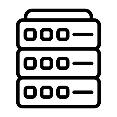 Dijital kullanım için ince çizgi simgeleri - Veri Merkezi