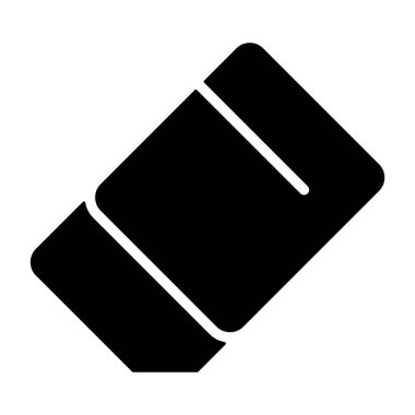 Silgi simgesi, siyah işaret beyaz arkaplanda izole edildi