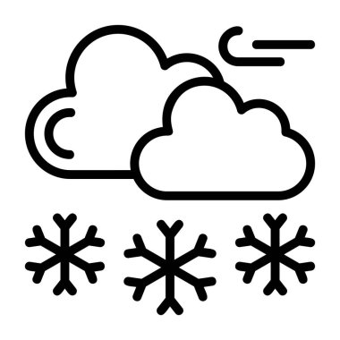Kar hava durumu web simgesi, vektör illüstrasyonu        