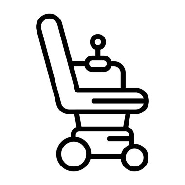 Automatic Wheelchair icon, black sign isolated on white background