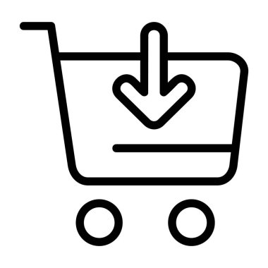 Cart simgesine ekle, siyah işaret beyaz arkaplanda izole edildi