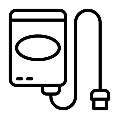  Beyaz arkaplanda harici sabit disk simgesi, vektör illüstrasyonu 