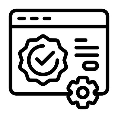 Beyaz arkaplanda güven rozeti simgesi, vektör illüstrasyonu 