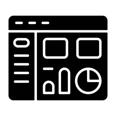 Beyaz arkaplanda yönetici paneli simgesi, vektör illüstrasyonu 