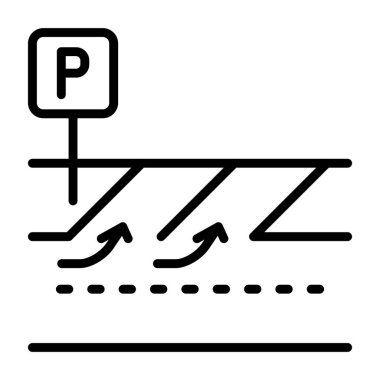 Beyaz arkaplanda park alanı simgesi, vektör illüstrasyonu 