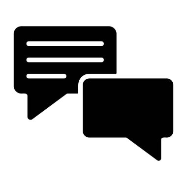 Beyaz arkaplanda sohbet simgesi, vektör illüstrasyonu 