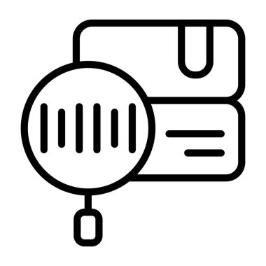 Beyaz arkaplan üzerindeki Paket simgesi, vektör illüstrasyonuName 