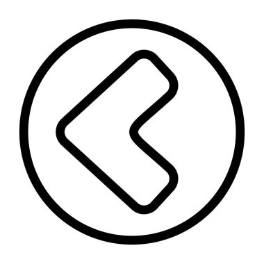 Beyaz arkaplanda geri simge, vektör illüstrasyonu 