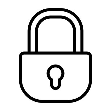 Beyaz arkaplanda asma kilit simgesi, vektör illüstrasyonu 