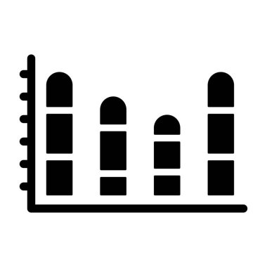 Beyaz arkaplanda istiflenmiş Çubuk Grafiği simgesi, vektör illüstrasyonu 