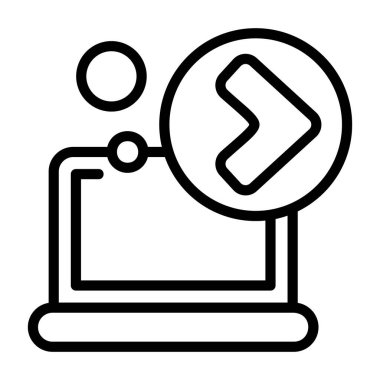 Beyaz arkaplanda ileri simge, vektör illüstrasyonu 