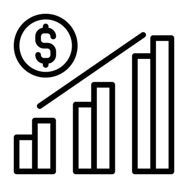 Beyaz arkaplan üzerindeki Finansal Grafik simgesi, vektör illüstrasyonu 