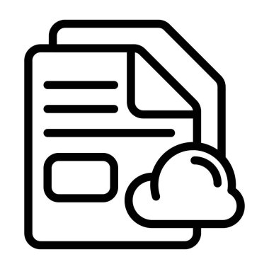 Bulut Dosya simgesi, basit vektör illüstrasyonu 