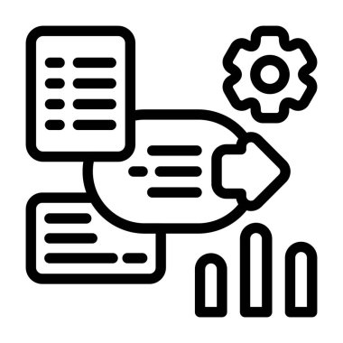 Verileri rapora dönüştüren bir sürecin net bir gösterimi, web sayfaları için mükemmel.