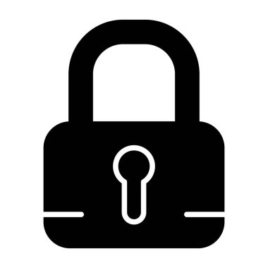 Beyaz arkaplandaki simgeyi kilitle, vektör illüstrasyonu 