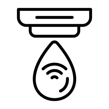 Beyaz arkaplanda Akıllı Su Sızıntısı Algılayıcı simgesi, vektör çizimi 