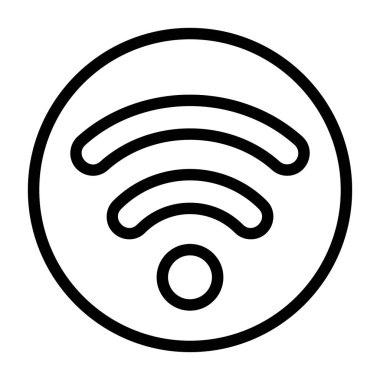 Wi-Fi icon, black sign isolated on white background