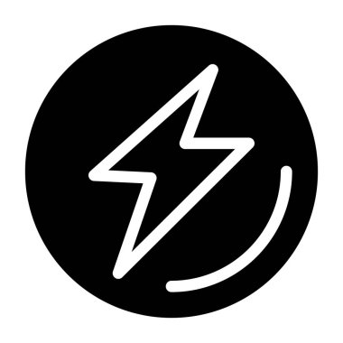 Çemberin içindeki yıldırımın basit bir çizimi.