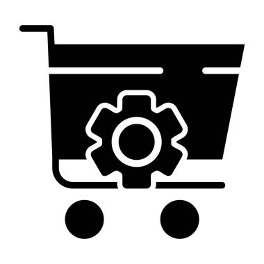 Vitesli bir alışveriş arabasının basit bir çizimi.