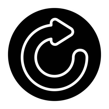 Geri al simgesi, beyaz arkaplanda izole edilmiş siyah işaret