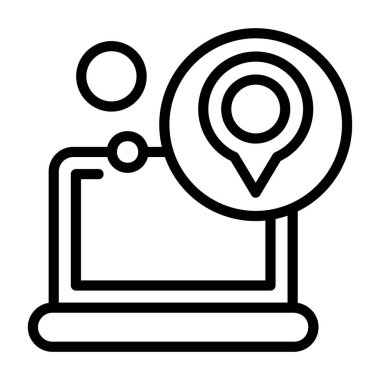 Location icon, black sign isolated on white background