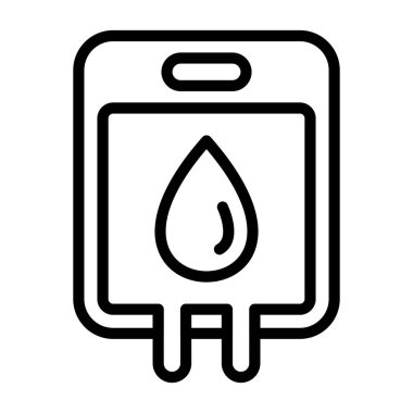 Blood Bag icon, black sign isolated on white background