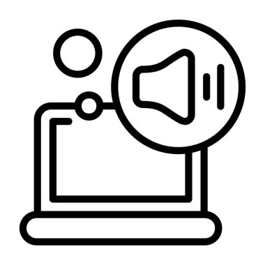 Volume icon, black sign isolated on white background