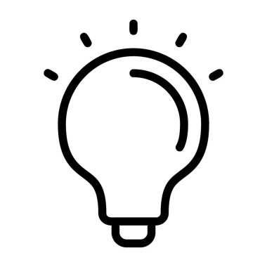 ampul vektörü ince çizgi simgesi