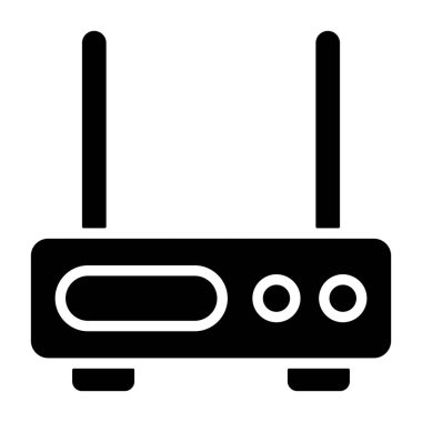 router düz simge vektör çizimi 