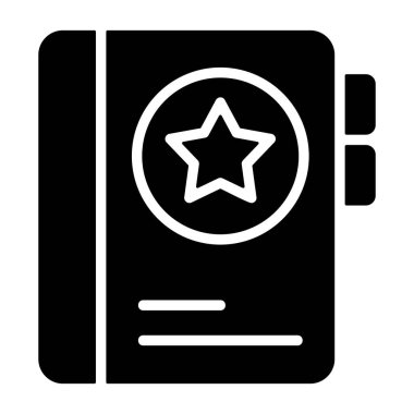 Bir yıldızlı ve çoklu sekmeli bir iletişim kitabının basit bir vektör çizimi.