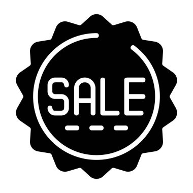 Dairesel rozetli bir satış etiketinin basit bir vektör çizimi.