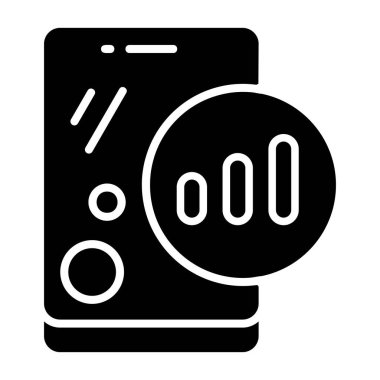 Kablosuz sinyal güç göstergesi olan bir cep telefonunun basit bir vektör çizimi.