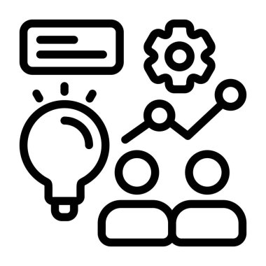 İş Süreci - Beyaz tuval üzerine hafif simge yerleştirildi