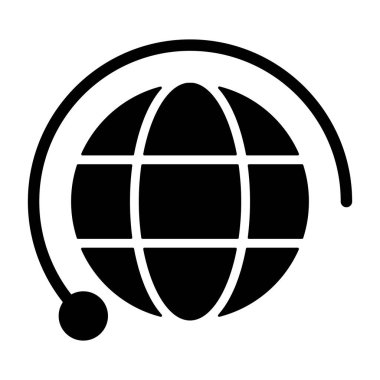 Küresel bir küreyi yörüngeye oturtacak basit bir vektör çizimi..