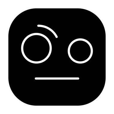 Kalkmış Kaşlı emoji ikon vektör illüstrasyonlu yüz 