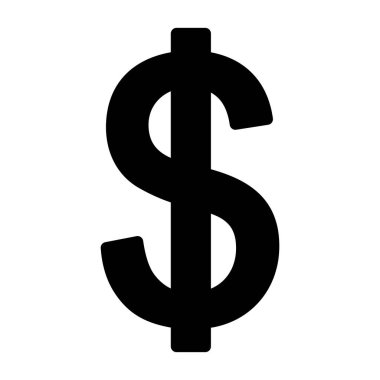 Dolar sembolü, para birimi işareti, basit ikon vektör illüstrasyonu 