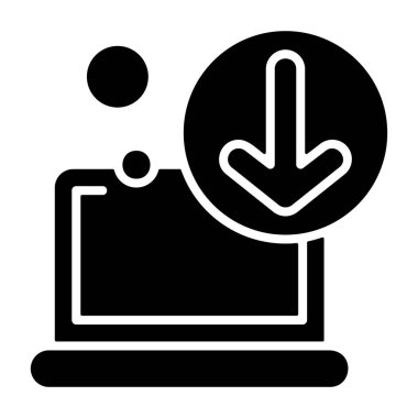 Simge indir, siyah işaret beyaz arkaplanda izole edildi