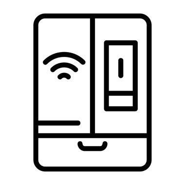 Akıllı Buzdolabı simgesi vektör çizimi
