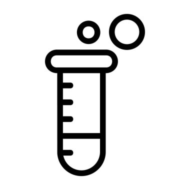 Test Tube icon, black sign isolated on white background