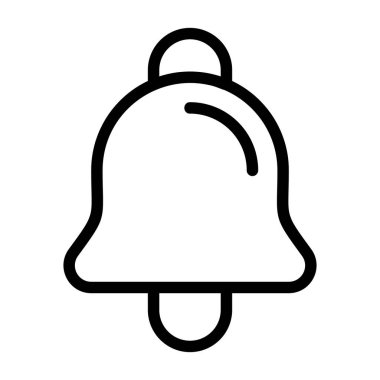Notification Bell icon, black sign isolated on white background