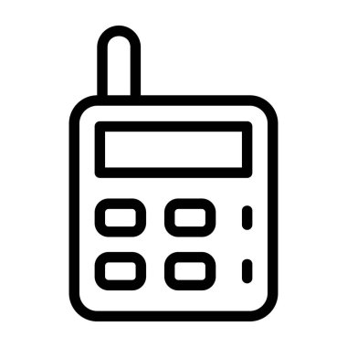 Anten, düğme ve ekran ile basit bir telsiz illüstrasyonuName.