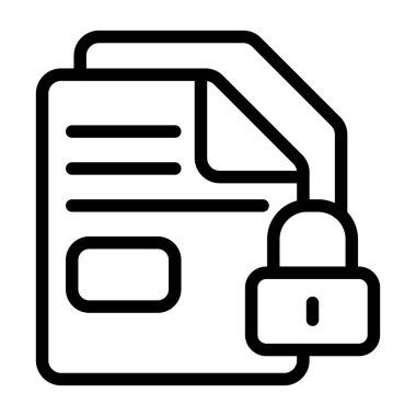 Beyaz geri gorund, vektör illüstrasyonunda kilitlenmiş dosya simgesi  