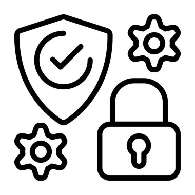 Güvenlik simgesi işaret vektörü illüstrasyonu 