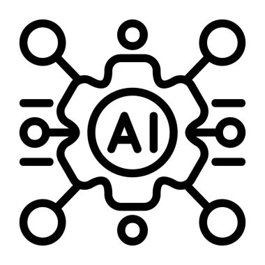 Yapay zeka simgesi, anahat stili 