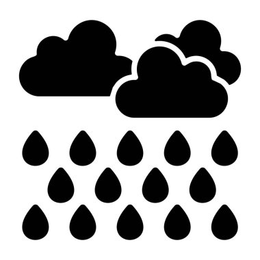 bulut yağmuru simgesi vektör çizimi 