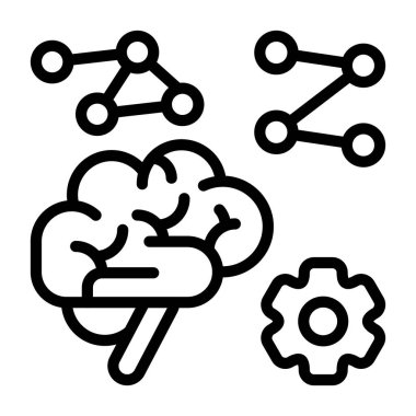 Consciousness icon, black sign isolated on white background