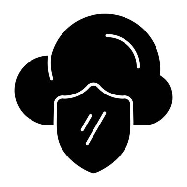 Bulut Kalkanı simgesi, basit vektör illüstrasyonu 