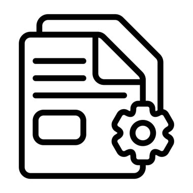 Dosya Ayarları simgesi, beyaz geri gorund, vektör illüstrasyonu  