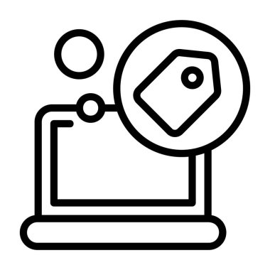 Beyaz arkaplanda etiket simgesi, vektör illüstrasyonu 