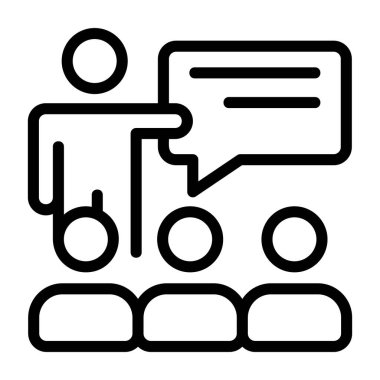 Beyaz arkaplan üzerindeki danışmanlık simgesi, vektör illüstrasyonu 